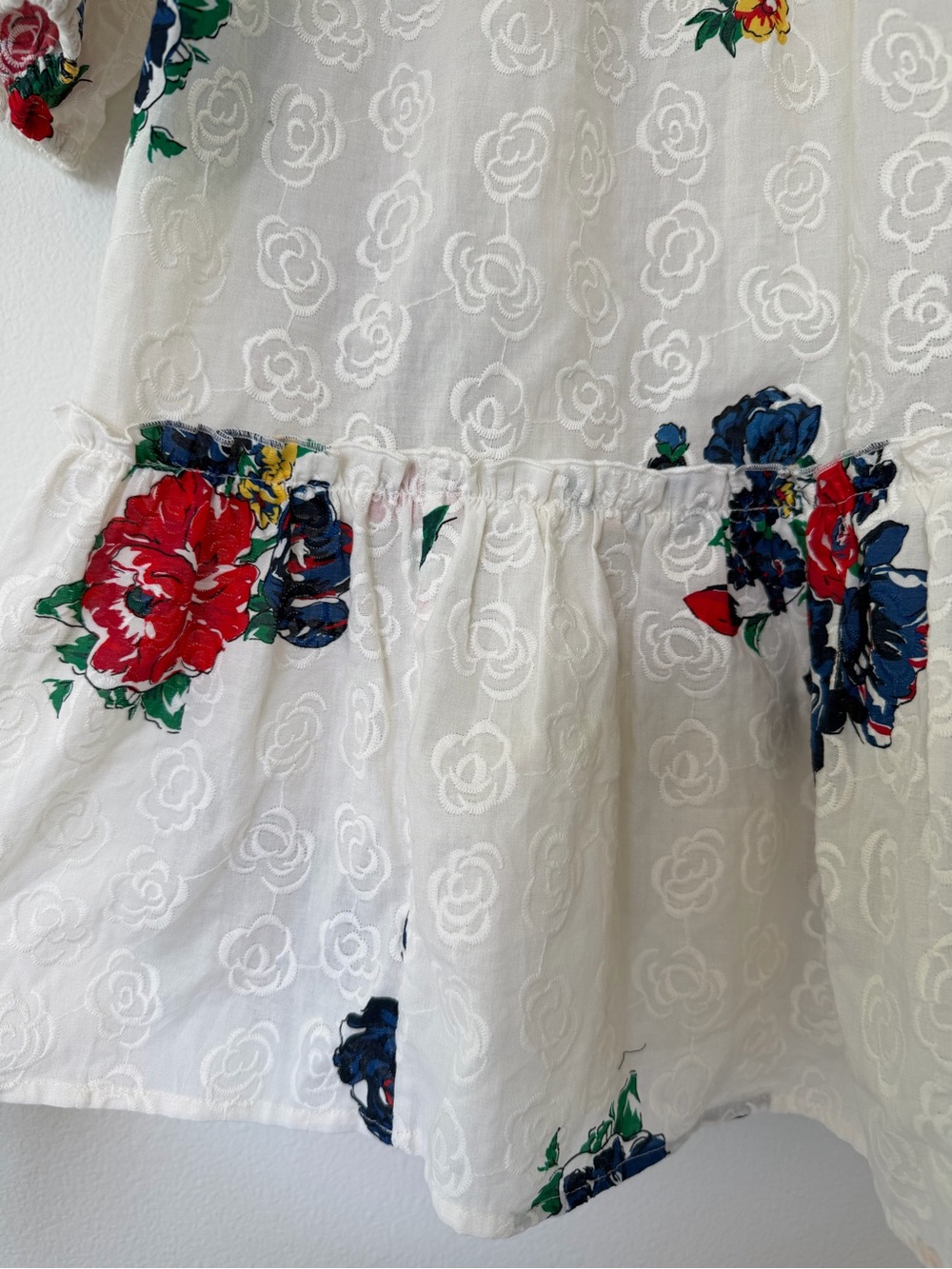 Tory Burch Embroidered Floral Beach Dress Cover-Up 100% Cotton Size Medium - Picture 9 of 11